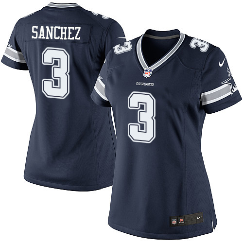 Women's Limited Mark Sanchez Nike Jersey Navy Blue Home - #3 NFL Dallas Cowboys
